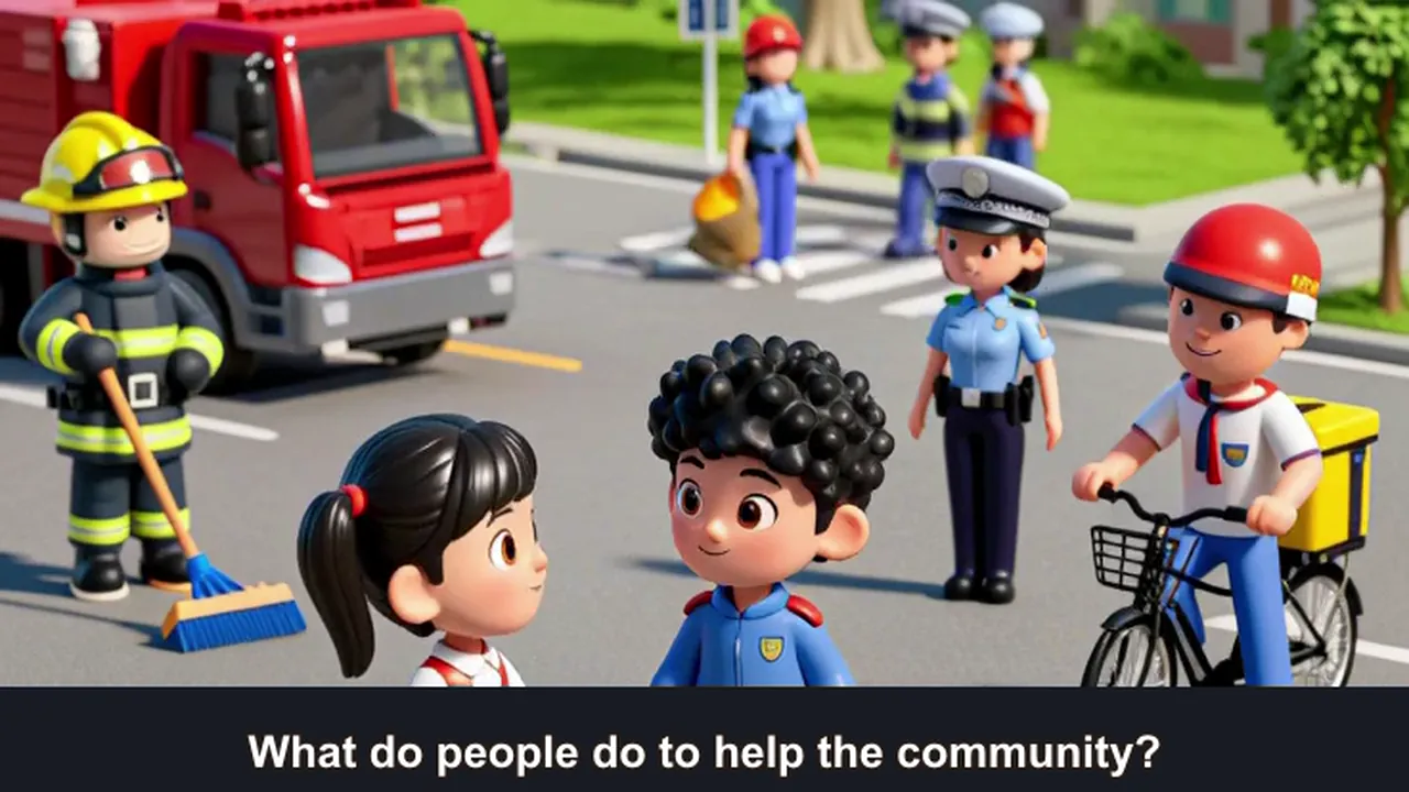 Unit 4 Helping in the community 课文动画封面